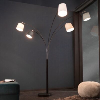 Stojacia lampa Levels čierna šedá biela