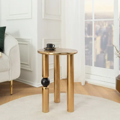 Príručný stolík ABSTRACT 55 cm s čiernou bullet gold