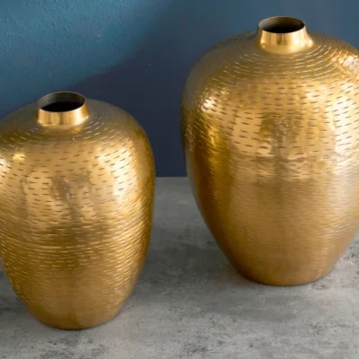 Set dvoch vázičiek ORIENTAL s efektom kladivkovania zlatá
