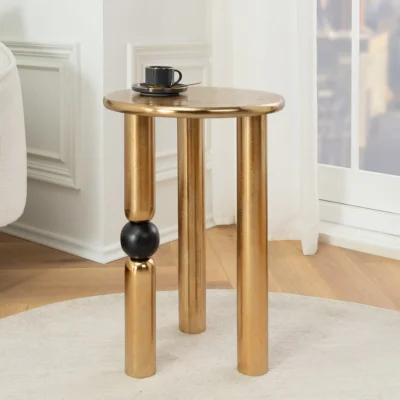 Príručný stolík ABSTRACT 55 cm s čiernou bullet gold