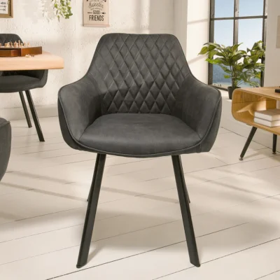 Stolička Palermo antracitová lakťová opierka