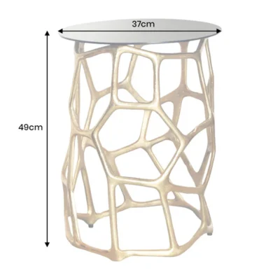 Príručný stolík LIQUID GEOMETRIE 50 cm tvrdené sklo čierne zlato