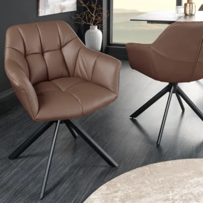 Papillon v hnedom odtieni otočná stolička