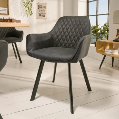 Stolička Palermo antracitová lakťová opierka