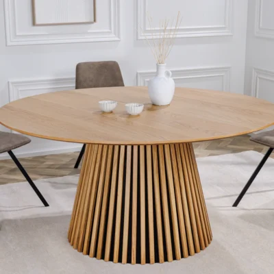 Okrúhly jedálenský stôl VALHALLA WOOD 140 cm prírodný teplý dub