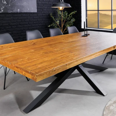 Jedálenský stôl Galaxy 240cm borovica 60mm vintage hnedá
