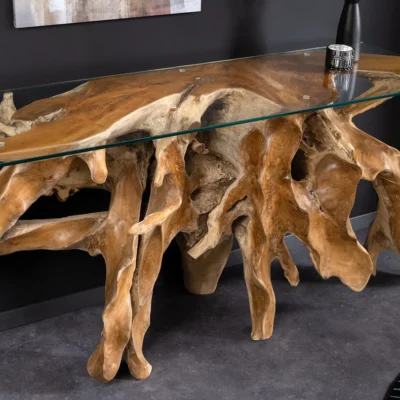 Konzolový regál ROOT 150 cm z teakového dreva