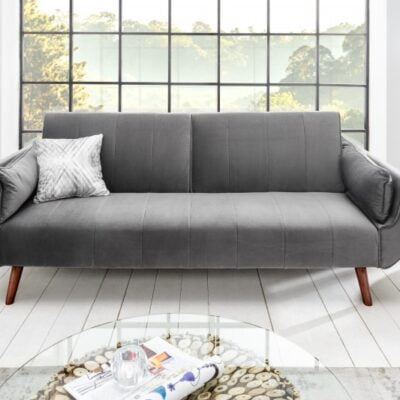 Rozkladacia pohovka Divani II striebornošedý zamat