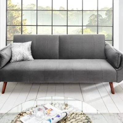 Rozkladacia pohovka Divani II striebornošedý zamat