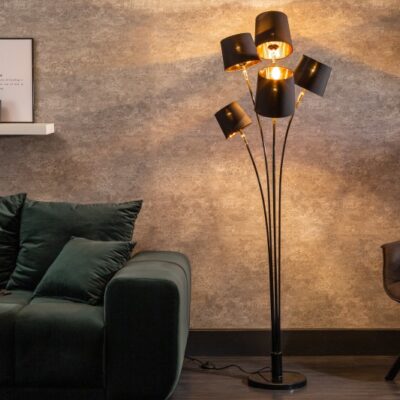 Stojacia lampa Levels 178cm čierne zlato