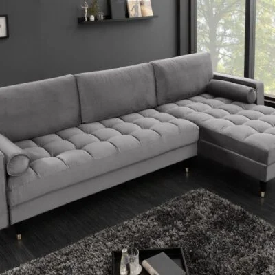 Rohová sedačka Cosy Velvet II sivý zamat