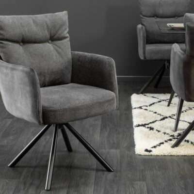 Stolička Big George antracitová otočná lakťová opierka