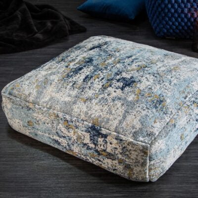 Podlahový vankúš abstraktný 70x70 cm modro béžový