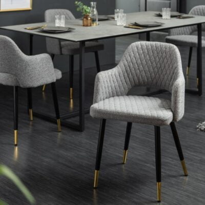 Stolička Paris dekoračné prešívanie svetlo šedá