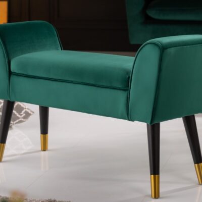 Krásna dizajnová lavica Scarlett 90 cm – zamatová smaragdovo zelená