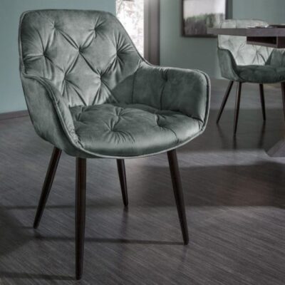 Stolička Milano sivozelený zamat