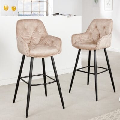 Barová stolička Milano champagne velvet