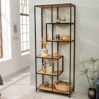 Polica Slim Line 185x77cm dub divoký čierny