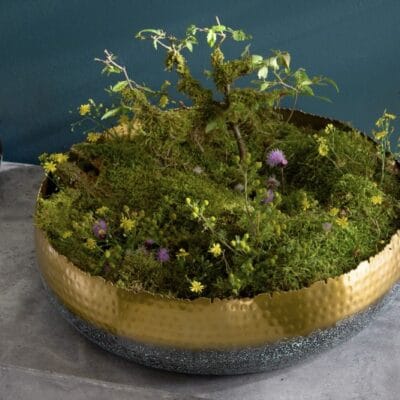 Ozdobná miska Orient 52cm zlatá s patinou