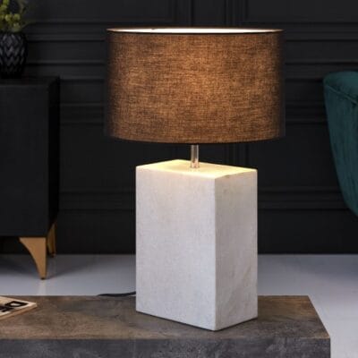Stolná lampa mramorová 55cm biela RÁM