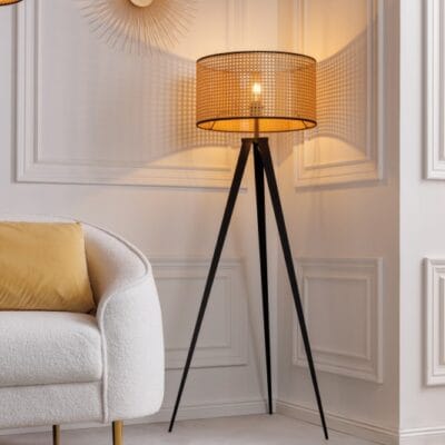 Stojacia lampa viedenský výplet 140cm čierna