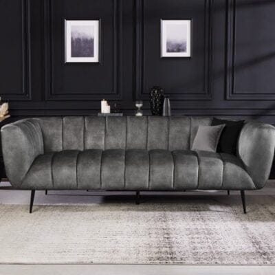 Pohovka NOBLESSE 225 cm zamatovo šedá