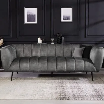 Pohovka NOBLESSE 225 cm zamatovo šedá