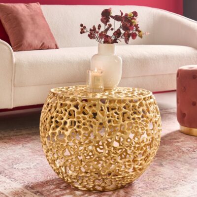 Konferenčný stolík Leaf 55cm zlatá