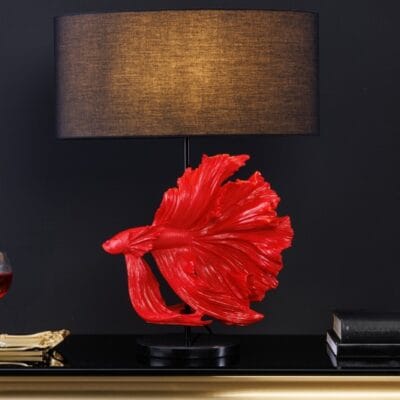 Stolná lampa ryba Crowntail 65cm čierna červená