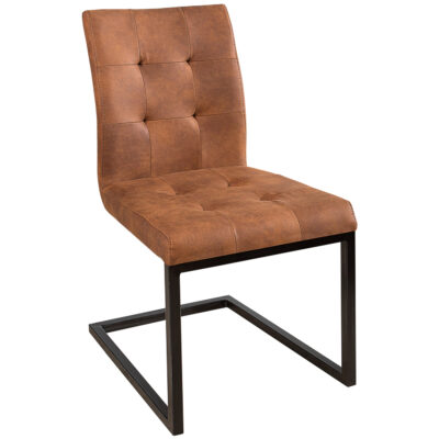 Stolička konzolová Oxford cognac iron