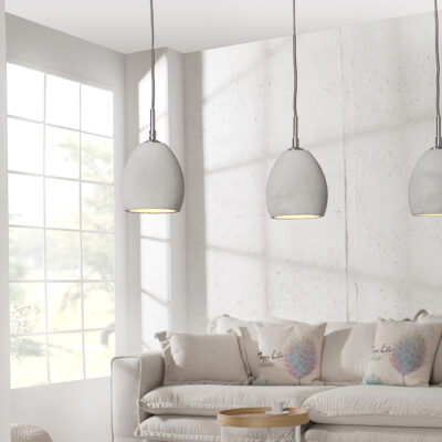 Závesná svetlá Cement sivá 3 betón