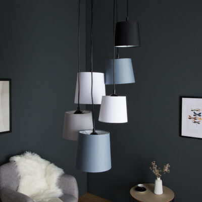 Závesná lampa Levels IV čierna šedá 6 odtieňov