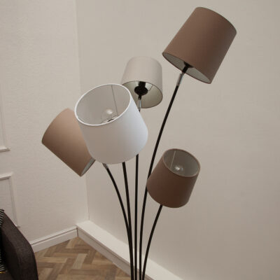 Stojacia lampa Levels biela béžová hnedá