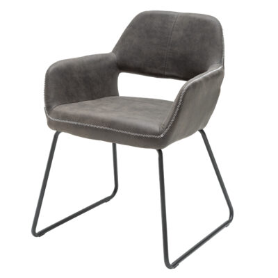 Stolička Mustang starožitná sivá lakťová opierka