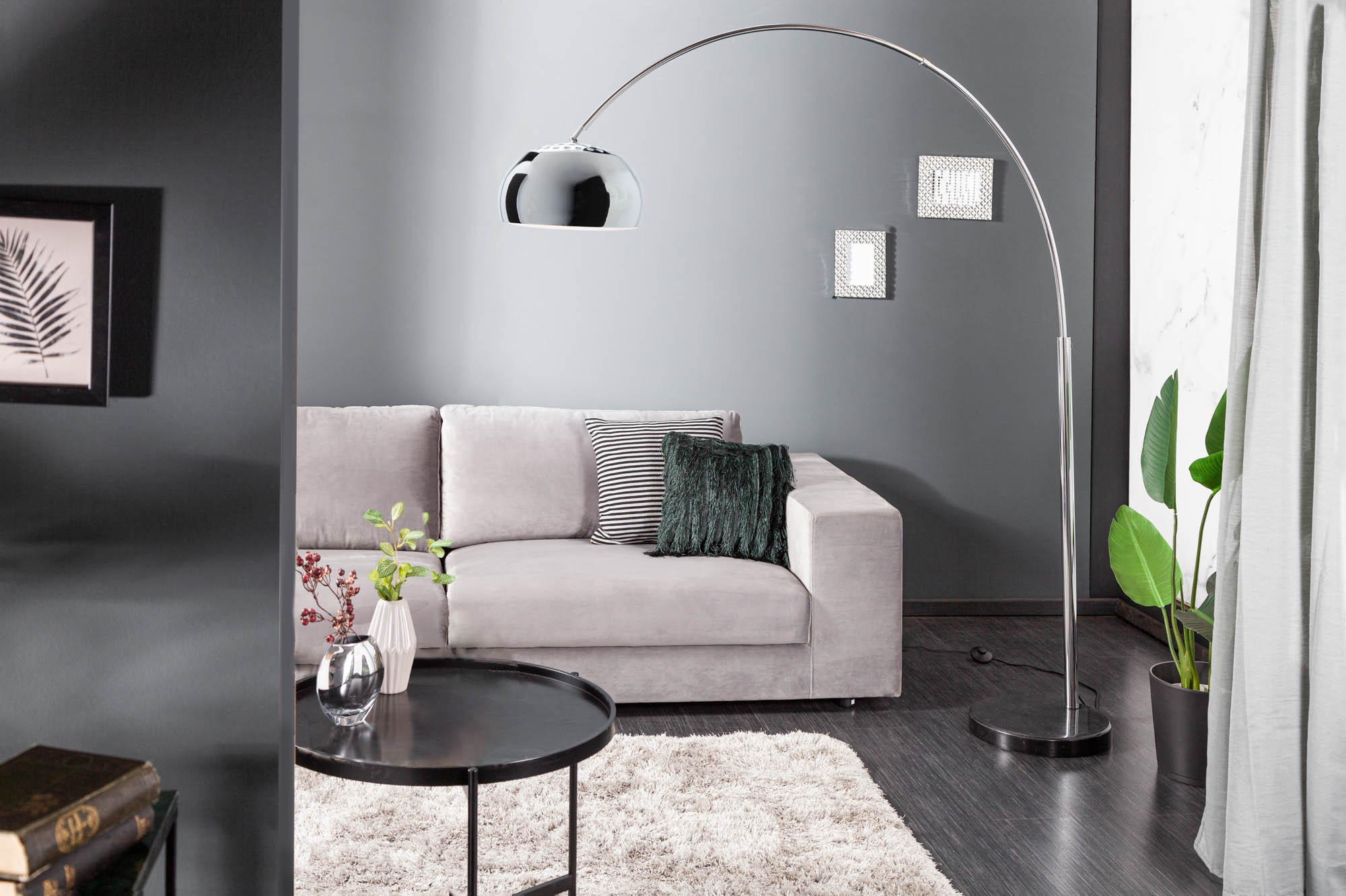 Stojacia lampa Big Bow chróm 170-205cm – Obrázok 2