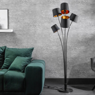 Stojacia lampa Levels 178cm čierne zlato