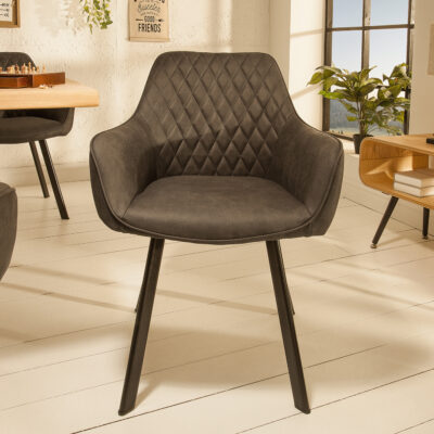 Stolička Palermo antracitová lakťová opierka