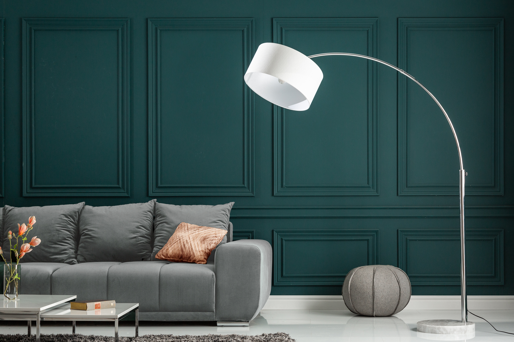 Stojacia lampa Big Bow 170-180cm ľanová biela – Obrázok 2