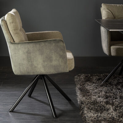 Stolička Big George zelená lakťová opierka otočná