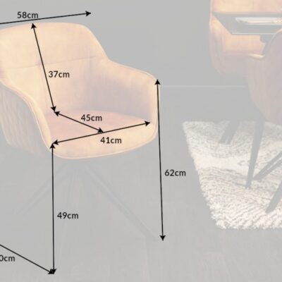 Stolička Euphoria horčicová žltá zamatová otočná