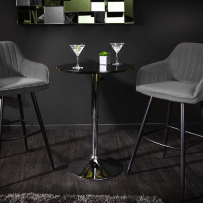 Barová stolička Turin velvet silver grey