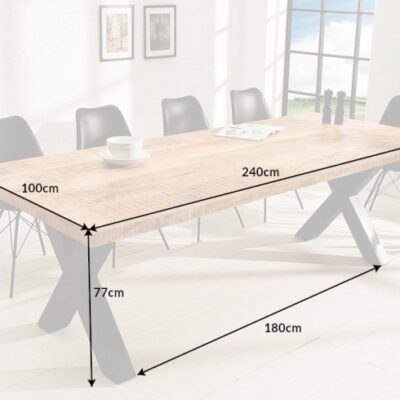 Jedálenský stôl Iron Craft X II 240cm Mango 70mm