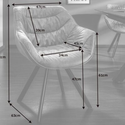 Stolička The Dutch Comfort zamatovo šedá