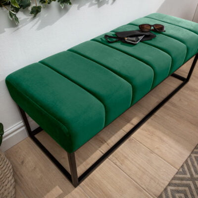 Beaute Petit lavička 110cm zamatová smaragdovo zelená
