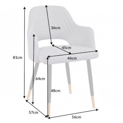 Stolička Paris dekoračné prešívanie svetlo šedá