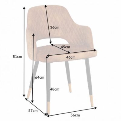 Stolička Paris dekoračné prešívanie zamatová horčicová žltá