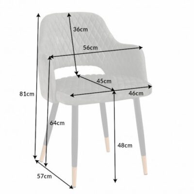 Stolička Paris dekoračné prešívanie zamat sivozelená