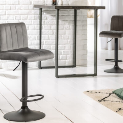 Barová stolička Portland velvet grey