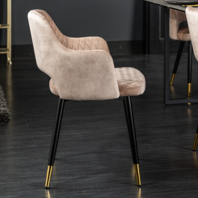 Stolička Paris dekoračné prešívanie zamat greige