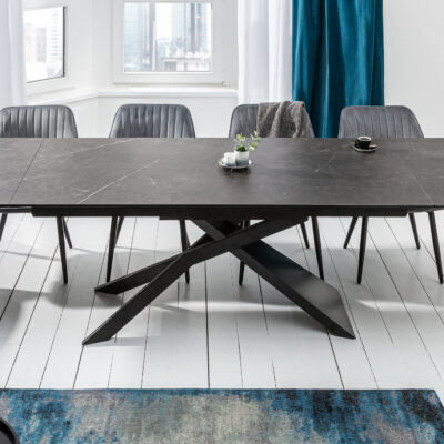Jedálenský stôl Euphoria 180-220-260cm keramický grafitový vzhľad